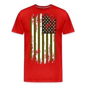 United States grunge flag - T-shirt bio Premium Homme - rouge - Devant - Damien (186cm)