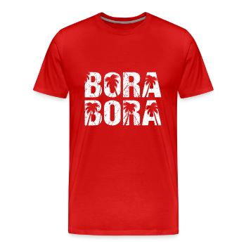 Bora Bora Palmen Pazifik Palmeninsel - Männer Premium Bio T-Shirt - Rot - Vorne - Damien (186cm)
