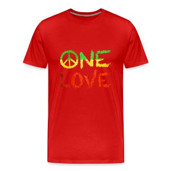 Un seul amour - T-shirt bio Premium Homme - rouge - Devant - Damien (186cm)