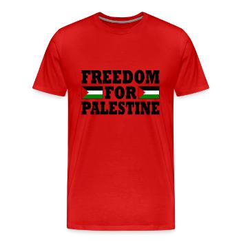 Freedom for palestine - Men's Premium Organic T-Shirt - red - Front - Damien (186cm)