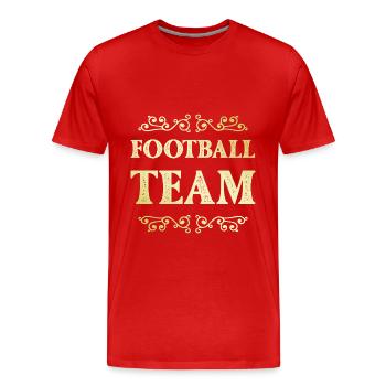 Équipe de football - T-shirt bio Premium Homme - rouge - Devant - Damien (186cm)