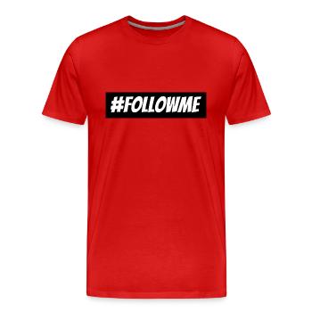 Follow Me Hahstag | Komm mit - Männer Premium Bio T-Shirt - Rot - Vorne - Damien (186cm)