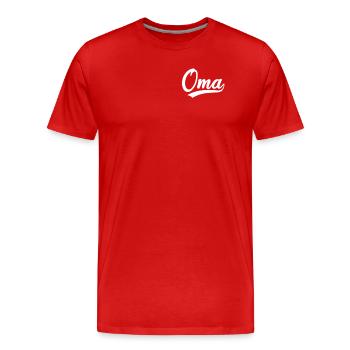 Grands-parents Mamie - T-shirt bio Premium Homme - rouge - Devant - Damien (186cm)
