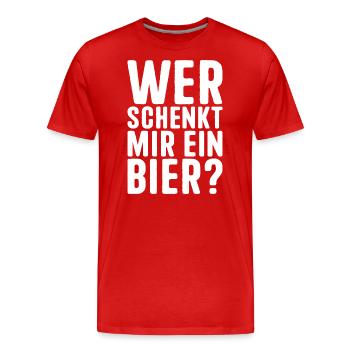Festival de la bière de Majorque Qui me donne une bière - T-shirt bio Premium Homme - rouge - Devant - Damien (186cm)