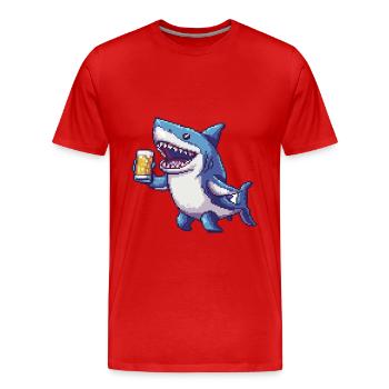 Hai Pixel Beer - Men's Premium Organic T-Shirt - red - Front - Damien (186cm)