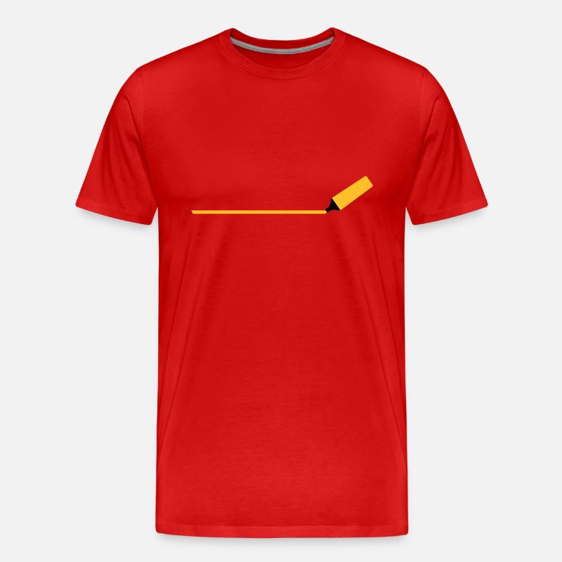 Textmarker mit Linie - Männer Premium Bio T-Shirt - Rot