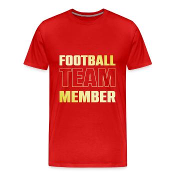 équipe de football - T-shirt bio Premium Homme - rouge - Devant - Damien (186cm)