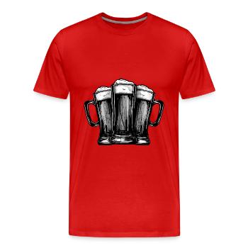Équipe de chope de bière - T-shirt bio Premium Homme - rouge - Devant - Damien (186cm)