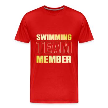 Équipe de natation - T-shirt bio Premium Homme - rouge - Devant - Damien (186cm)