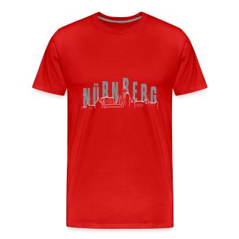 Nürnberg Skyline - Männer Premium Bio T-Shirt - Rot - Vorne - Damien (186cm)