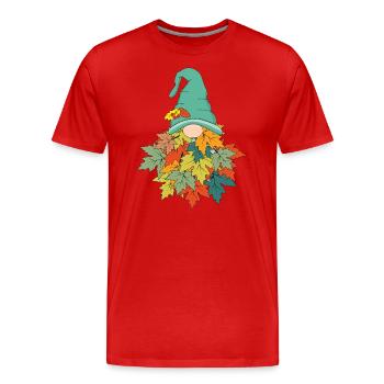 Herbst Gnom - Männer Premium Bio T-Shirt - Rot - Vorne - Damien (186cm)