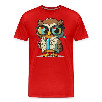 Le sage scientifique - T-shirt bio Premium Homme - rouge - Devant - Damien (186cm)