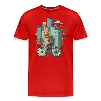 Explorateur de la ville - T-shirt bio Premium Homme - rouge - Devant - Damien (186cm)