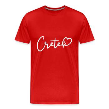 Crete heartbeat island of Crete - Men's Premium Organic T-Shirt - red - Front - Damien (186cm)