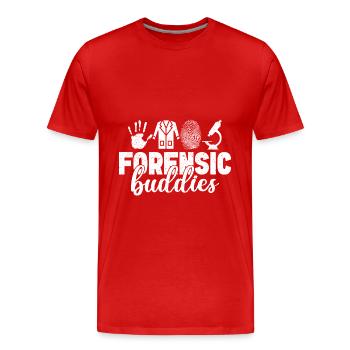 Analyste médico-légal, Buddies Squad, Crime Lab - T-shirt bio Premium Homme - rouge - Devant - Damien (186cm)