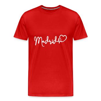 Madrid Heartbeat Spain Madrid - Men's Premium Organic T-Shirt - red - Front - Damien (186cm)