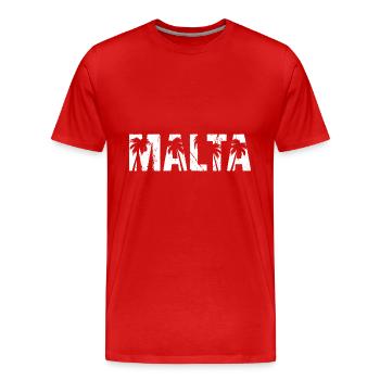 Palmiers de Malte - T-shirt bio Premium Homme - rouge - Devant - Damien (186cm)