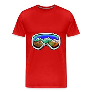 Lunettes de ski Montagnes Piste - T-shirt bio Premium Homme - rouge - Devant - Damien (186cm)