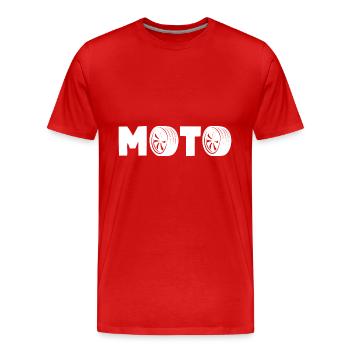 Pneus de course Moto Motorsport - T-shirt bio Premium Homme - rouge - Devant - Damien (186cm)