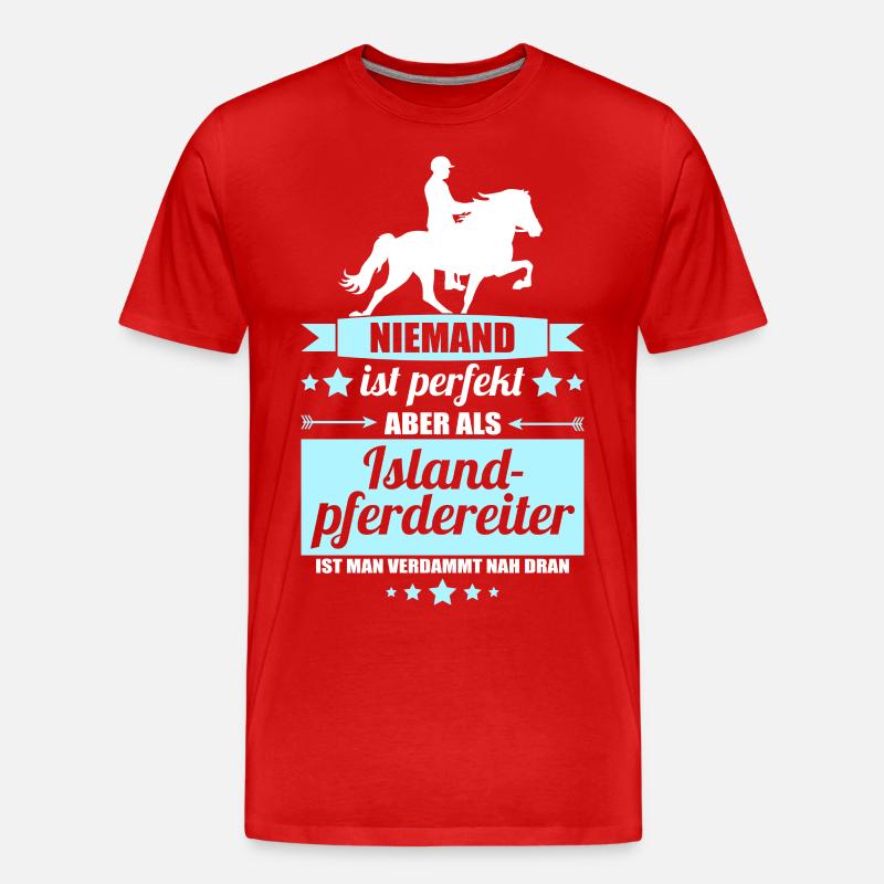 Islandpferdereiter - Männer Premium Bio T-Shirt - Rot