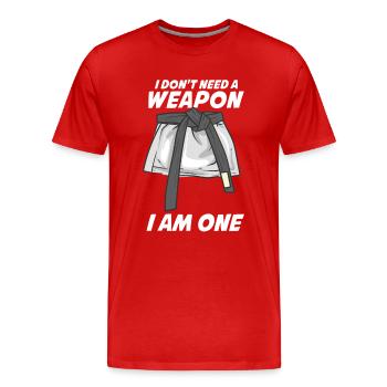 Kampfsport Karate MMA Taekwondo Ju-Jutsu Spruch - Männer Premium Bio T-Shirt - Rot - Vorne - Damien (186cm)