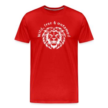 Sauvage, libre et sauvage - T-shirt bio Premium Homme - rouge - Devant - Damien (186cm)