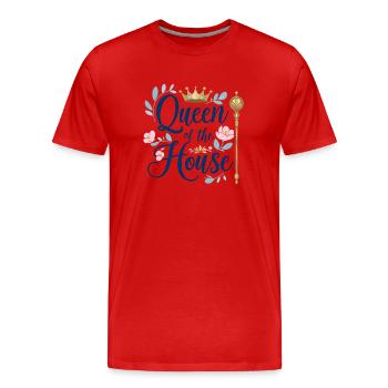 Reine de la maison – Parfaite pour la fête des mères ! - T-shirt bio Premium Homme - rouge - Devant - Damien (186cm)