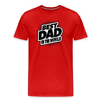 Bester Papa für immer zum Vatertag od. Geburtstag - Männer Premium Bio T-Shirt - Rot - Vorne - Damien (186cm)