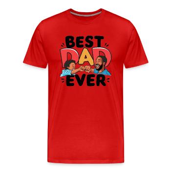 Bester Papa der Welt zum Vatertag oder Geburtstag - Männer Premium Bio T-Shirt - Rot - Vorne - Damien (186cm)