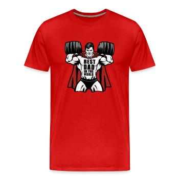 Bester Papa der Welt zum Vatertag Geburtstag - Männer Premium Bio T-Shirt - Rot - Vorne - Damien (186cm)