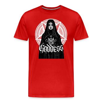 Fürstin der Hölle - Männer Premium Bio T-Shirt - Rot - Vorne - Damien (186cm)