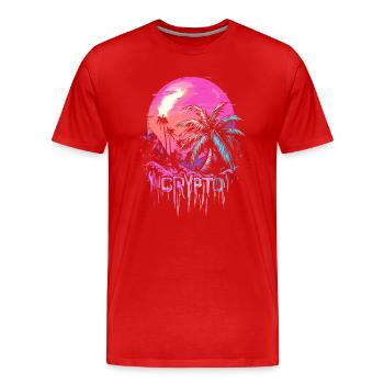 Crypto Coin Bullrun Insel Reichtum Million - Männer Premium Bio T-Shirt - Rot - Vorne - Damien (186cm)
