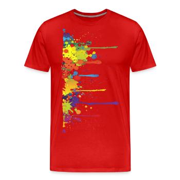 Klecks Malerei / Splat Painting - Männer Premium Bio T-Shirt - Rot - Vorne - Damien (186cm)