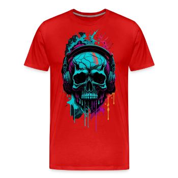 Graffiti Skull - Männer Premium Bio T-Shirt - Rot - Vorne - Damien (186cm)