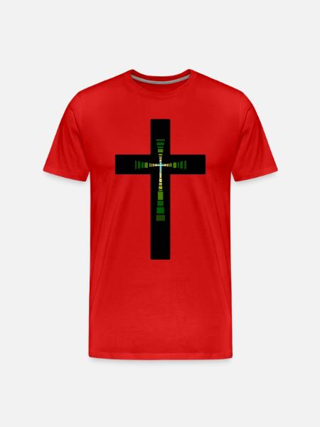 Kors, Kirke, Gud, Jesus - Herre Premium T-shirt økologisk - rød