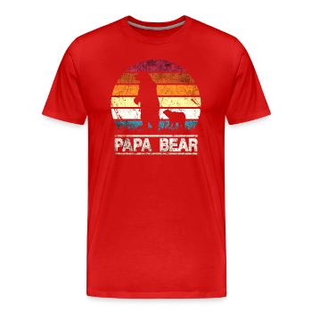 Papa Bear - Men's Premium Organic T-Shirt - red - Front - Damien (186cm)