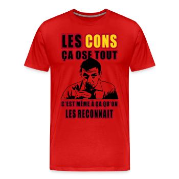 les cons ça ose tout lino ventura - T-shirt bio Premium Homme - rouge - Devant - Damien (186cm)