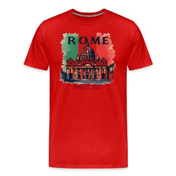 Rom Jubiläum Pilger der Hoffnung 2025, Vatikan v1 - Männer Premium Bio T-Shirt - Rot - Vorne - Damien (186cm)