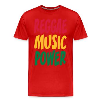 rasta music power - T-shirt bio Premium Homme - rouge - Devant - Damien (186cm)