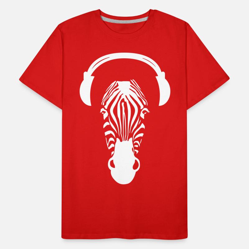Zebra avec des écouteurs T-shirt bio Premium Homme
