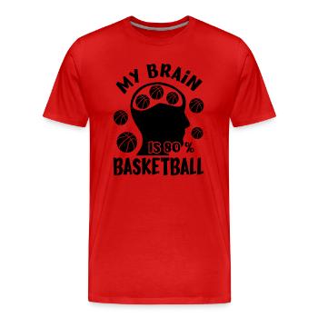 My Brain Is 80 % Basketball - Funny Basketball Fan - Männer Premium Bio T-Shirt - Rot - Vorne - Damien (186cm)