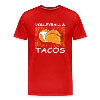 Volleyball & Tacos Lover Teenage Girls Player - T-shirt bio Premium Homme - rouge - Devant - Damien (186cm)
