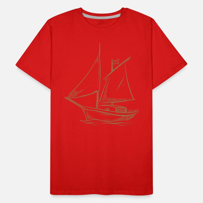 Sailing adventures in silhouette: Elegant Men's Premium Organic T-Shirt