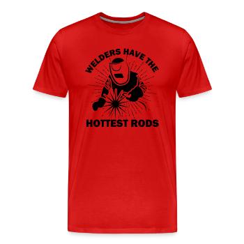 Les soudeurs ont les tiges les plus chaudes en disant des cadeaux de soudure - T-shirt bio Premium Homme - rouge - Devant - Damien (186cm)