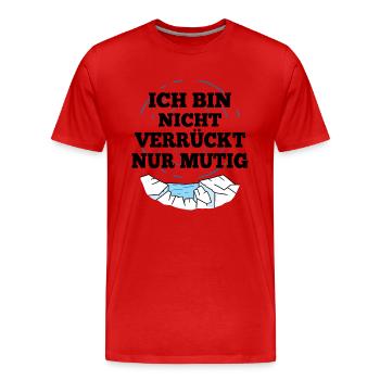 Bain de glace, dicton, nageur de glace, bain de soleil, bains de glace - T-shirt bio Premium Homme - rouge - Devant - Damien (186cm)