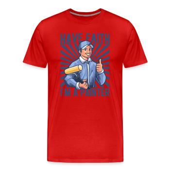 House Painter Dad Unique Gifts - Men's Premium Organic T-Shirt - red - Front - Damien (186cm)