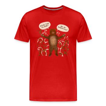 Sauvez la planète... - T-shirt bio Premium Homme - rouge - Devant - Damien (186cm)