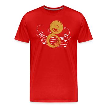 Sousaphone Marching Band Music Brass Instrument - Men's Premium Organic T-Shirt - red - Front - Damien (186cm)