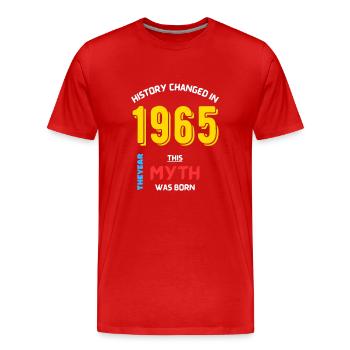 Born in 1965 history changed - Men's Premium Organic T-Shirt - red - Front - Damien (186cm)