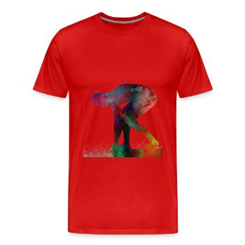 Swimmer sport art #swimmer #sport - Men's Premium Organic T-Shirt - red - Front - Damien (186cm)